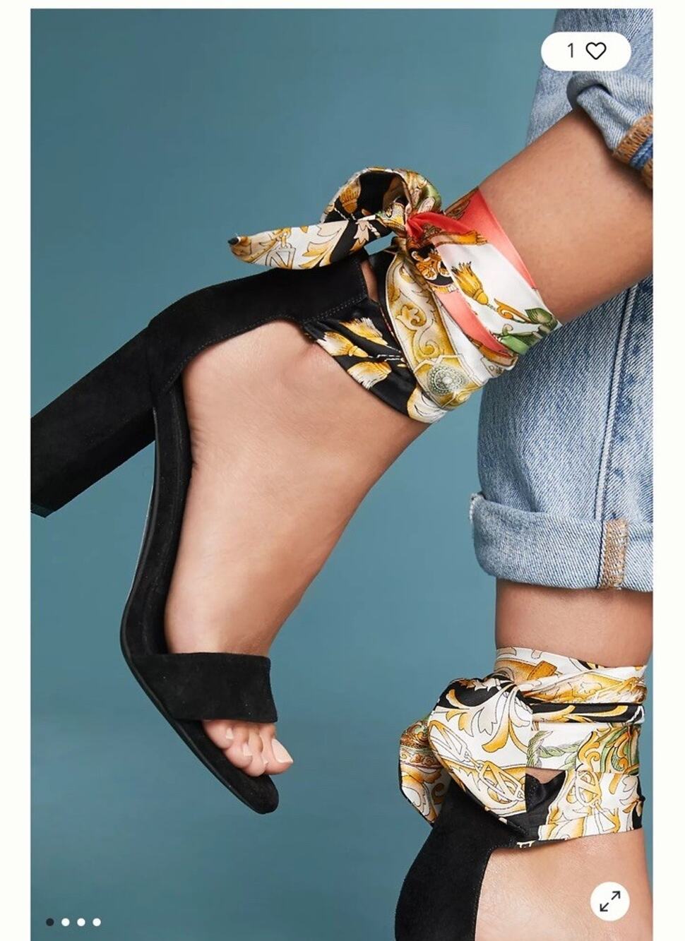 Jeffrey Campbell LINDSAY Scarf Black Suede Ankle Wrap Block Heels Size 9
